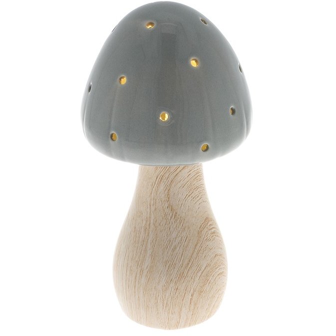 Shudehill Mushroom Glow Lamp Grey Medium