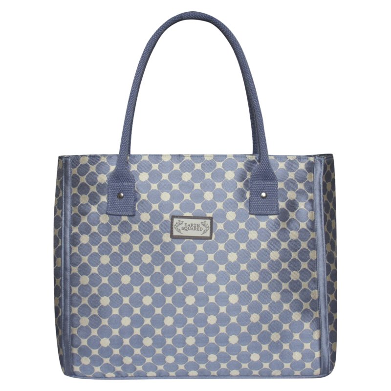 Earth Squared Tote Bag Blue & Stone