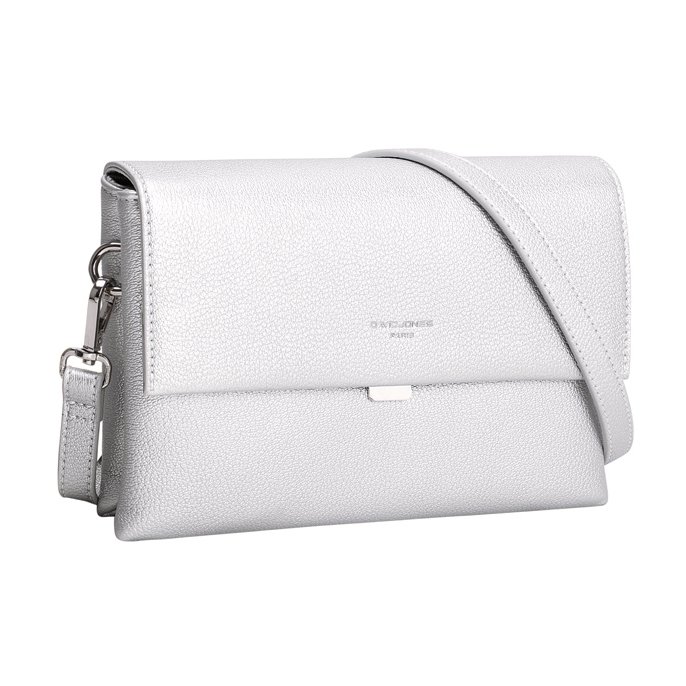 David Jones Half Flap Shoulder/Clutch Silver