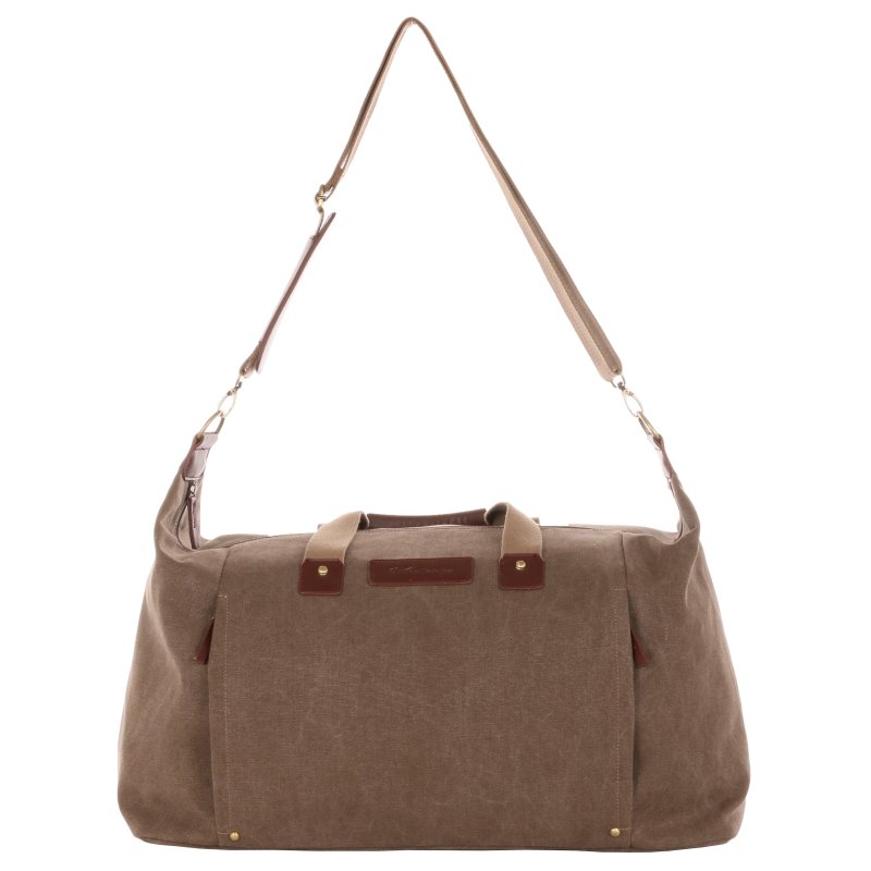Woodbridge Large Brown Canvas Holdall image of the holdall on a white background