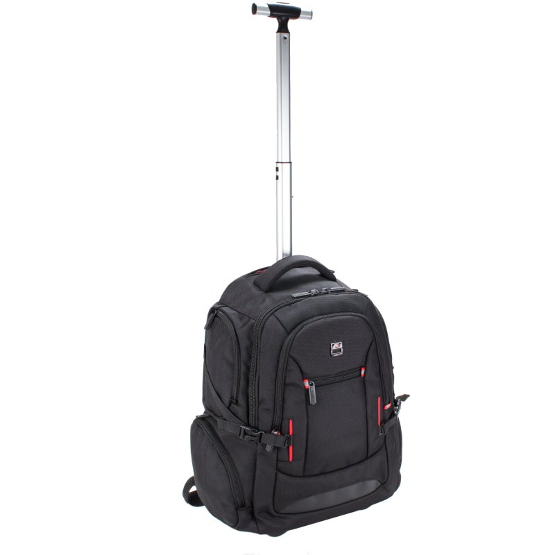 Highbury Kensington Black Wheeled Backpack image of the bag on a white background
