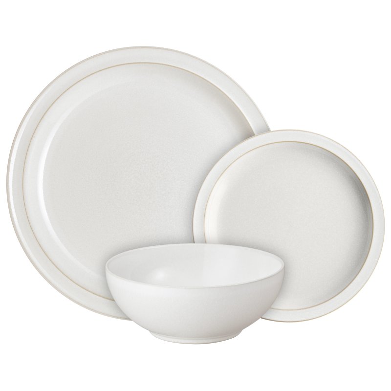 Denby Cotton White 12 Piece Dinner Set Example Shot