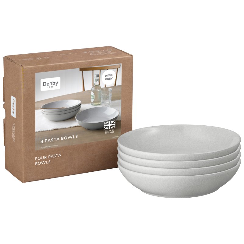 Denby Dove Gret Set of 4 Pasta Bowls | Aldiss of Norfolk