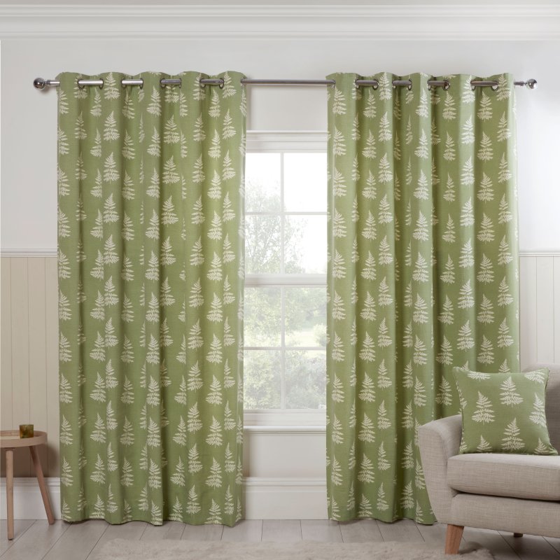 Sundor Esher Green Eyelet Curtains