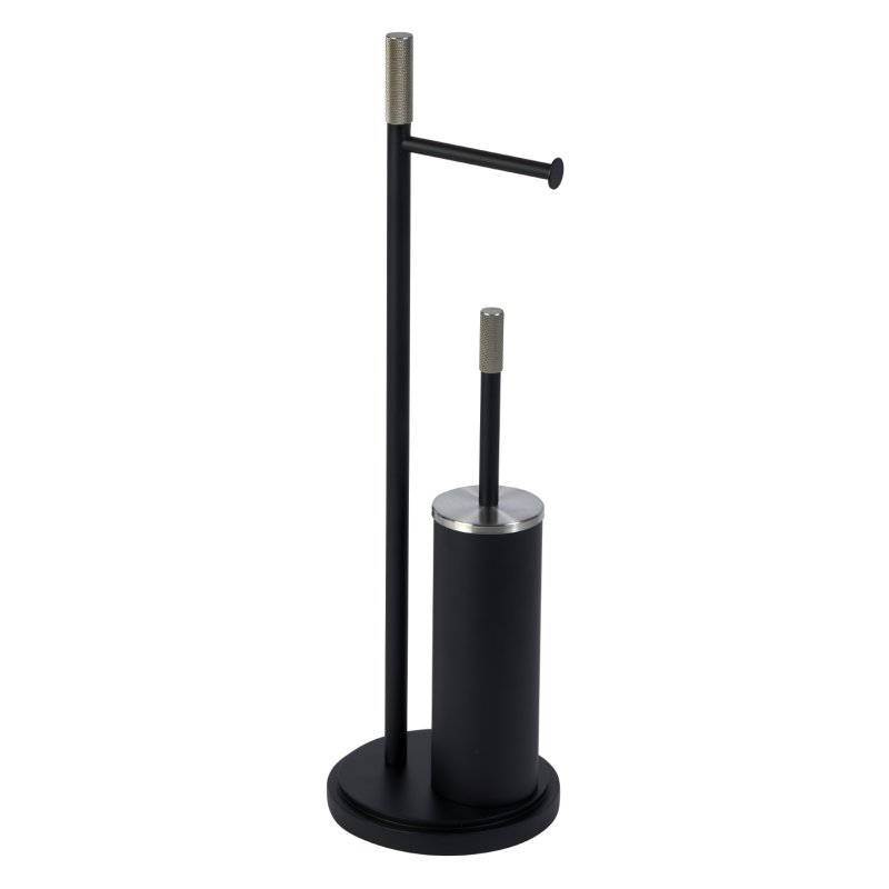 Showerdrape Chester Toilet Roll & Brush Combo Black
