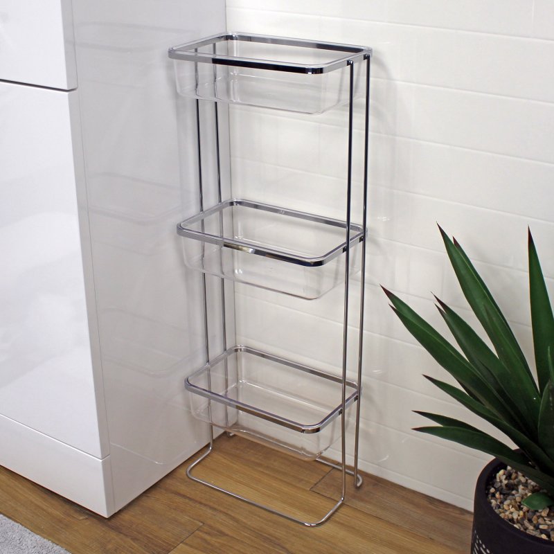Showerdrape Pure 3 Tier Rect Floor Caddy