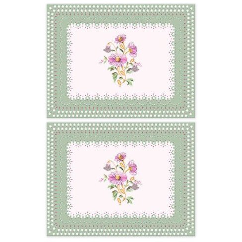 Cath Kidston Friendship Gardens 2 Pack Of Quilted Placemats