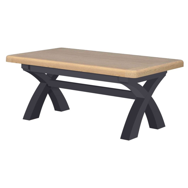 Heritage Editions Blue Coffee Table angled image of the table on a white background