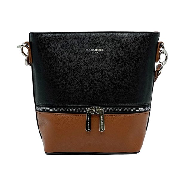 David Jones Black And Cognac two tone Shoulder Bag