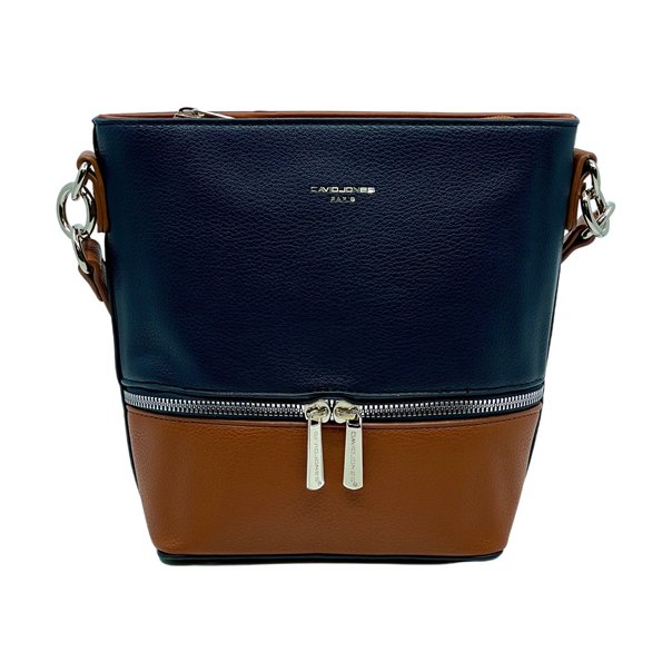 David Jones Navy And Cognac two tone Shoulder Bag