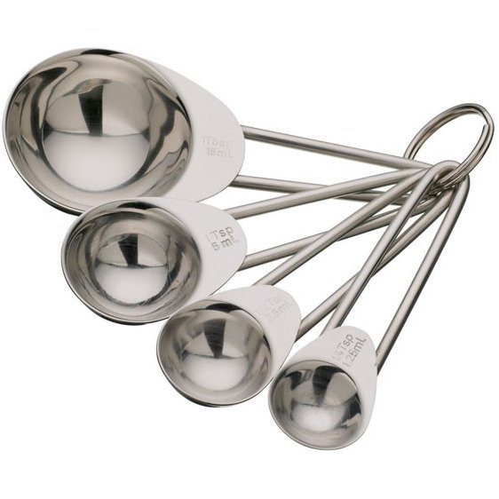 Kitchencraft Stainless Steel Four Piece Measuring Spoon Set