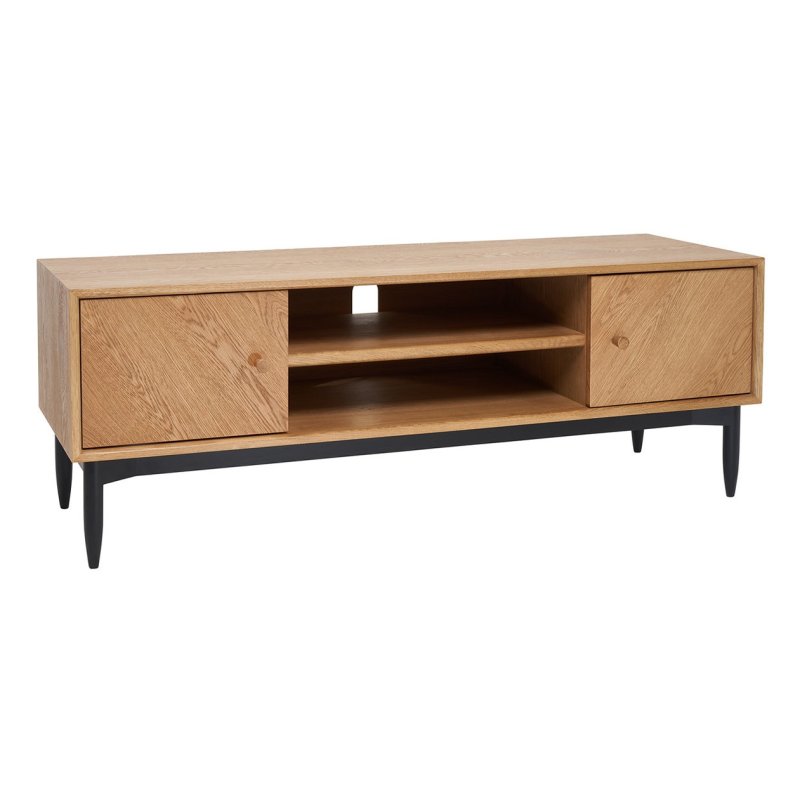 Ercol Monza Media Unit angled image of the unit on a white background
