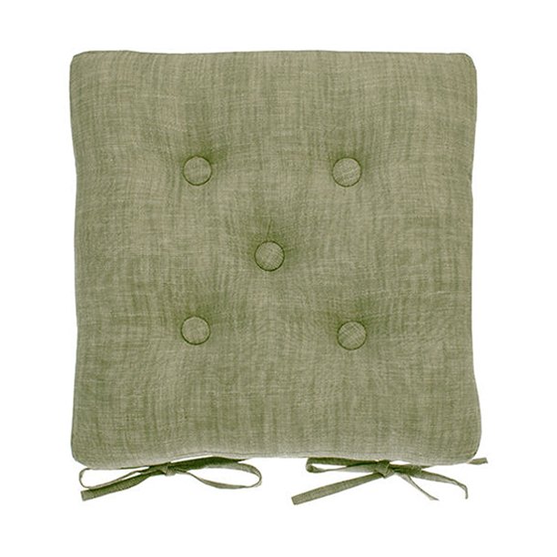 Walton & Co Chambray Olive Seat Pad And Ties