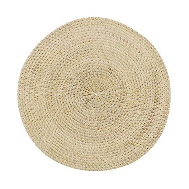 Walton & Co Circular White Rattan Placemat