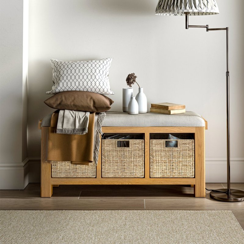Corndell Casterton Storage Bench in Grey