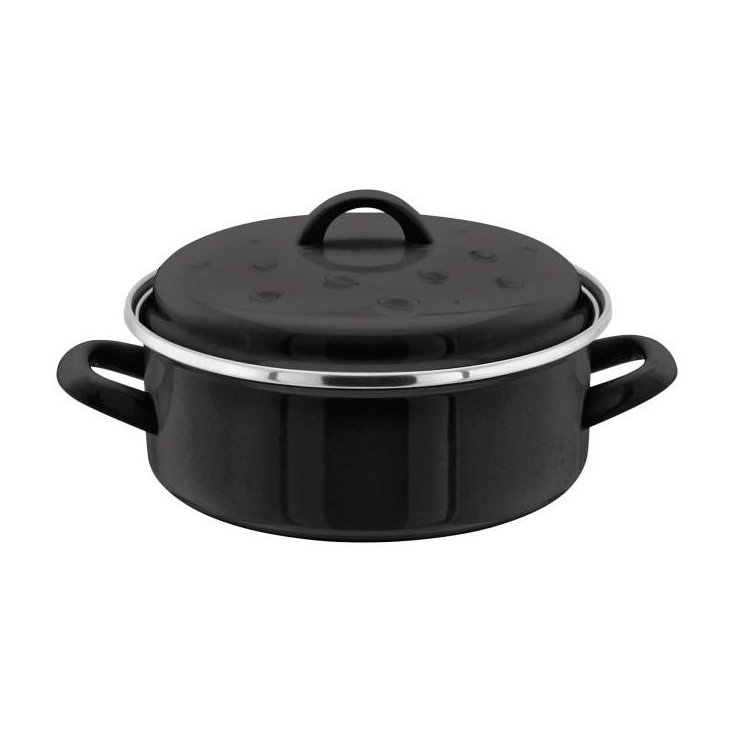 Vitreous Enamel 24cm Round Roaster Aldiss