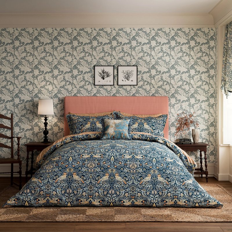 Morris X Emery Walker Bird Webb's Blue Duvet Cover Set