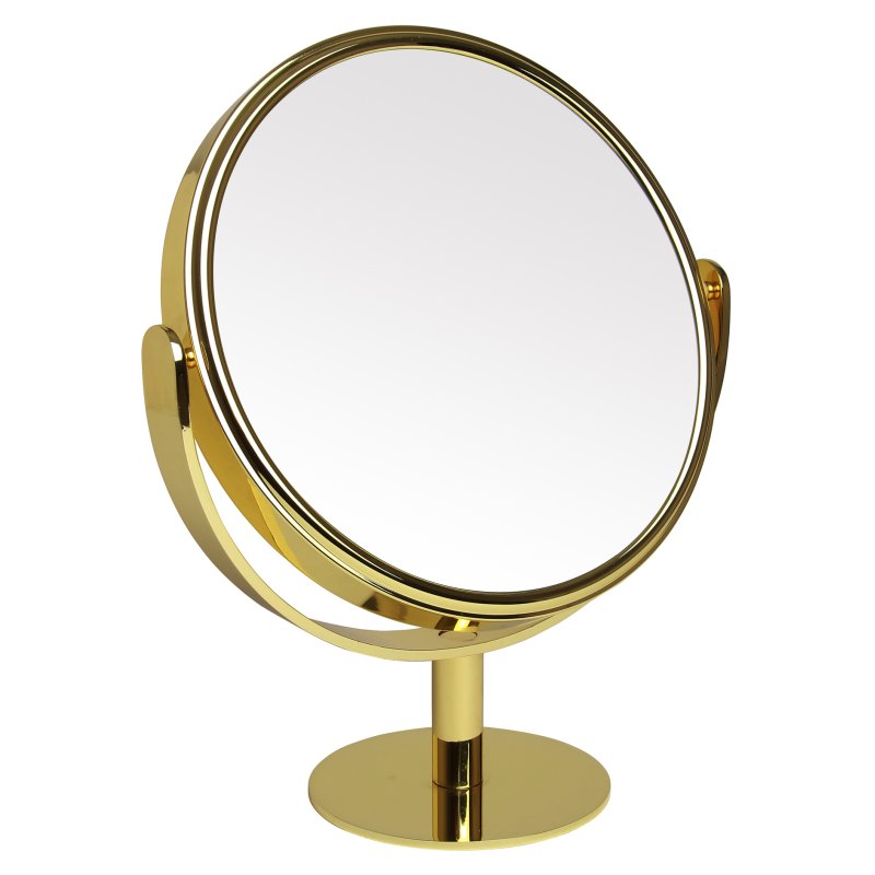 Premium Gold Tall Round 10x Magnifying Mirror