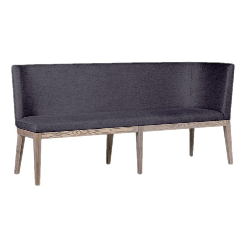 Falun Dark Grey Long Corner Bench angled image of the bench on a white background