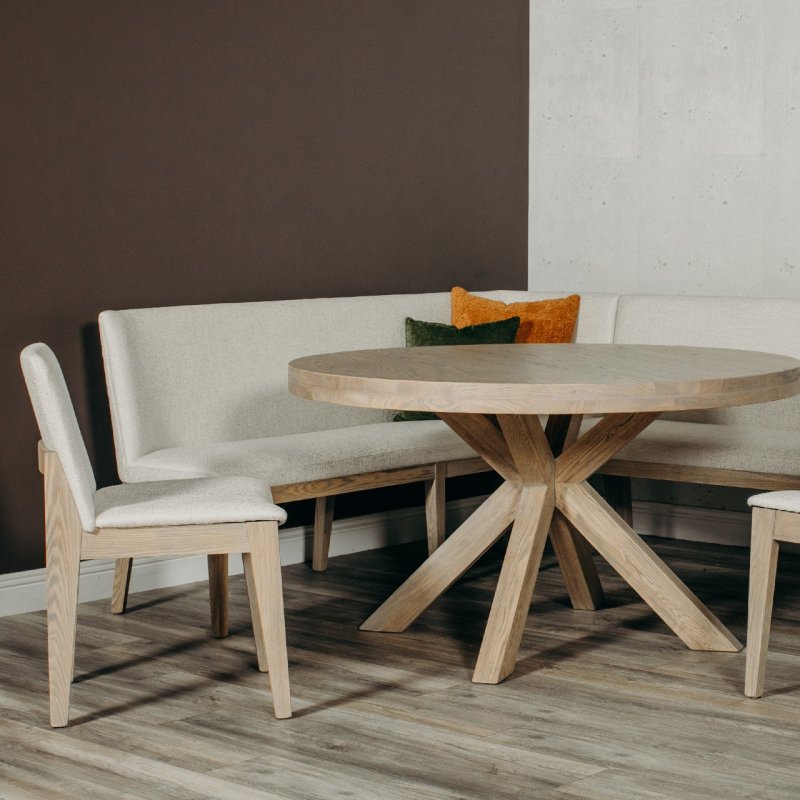 Falun Natural Long Corner Bench lifestyle image of the bench