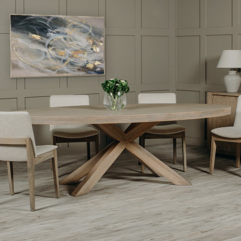 Aldiss Own Falun Oval Dining Table with 6 Dining Chairs