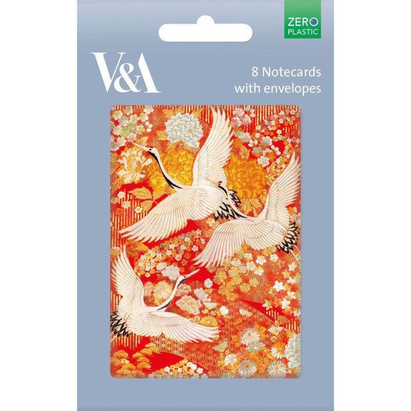 Cranes Pack Of 8 Blank Notecards in packaging