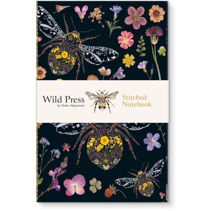Three Bumblebees Stitched Notebook