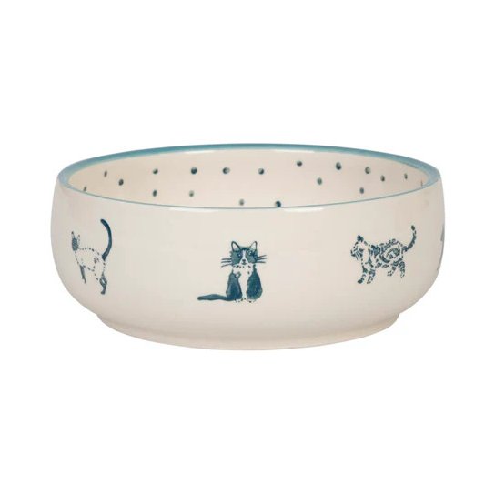 Sophie Allport Purrfect Small Stoneware Cat Bowl product image side view