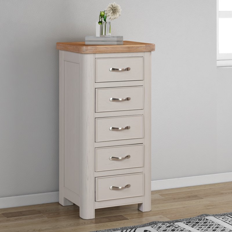 Aldiss Own Gloucester Painted Tall 5 Drawer Chest