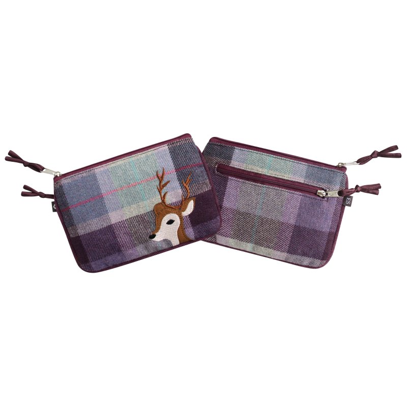 Earth Squared Tweed Applique Juliet Purse Deer Aldiss