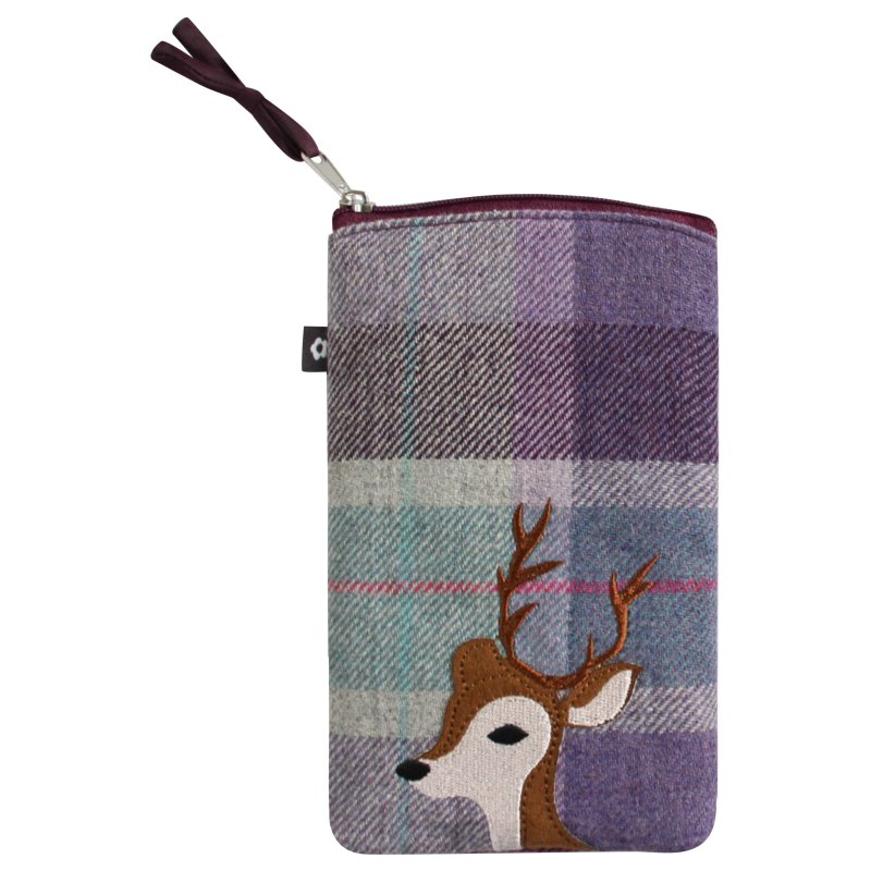 Earth Squared Tweed Applique Glasses Case Deer