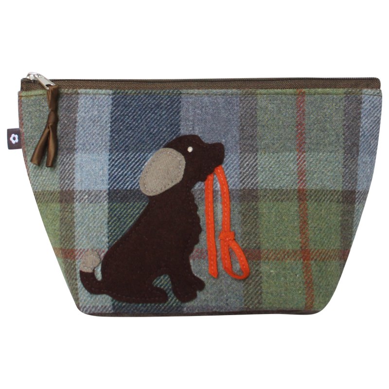 Earth Squared Tweed Applique Makeup Bag Dog Inveresk Autumn