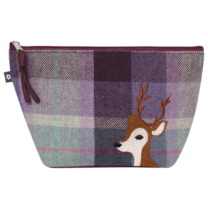 Earth Squared Tweed Applique Makeup Bag Deer