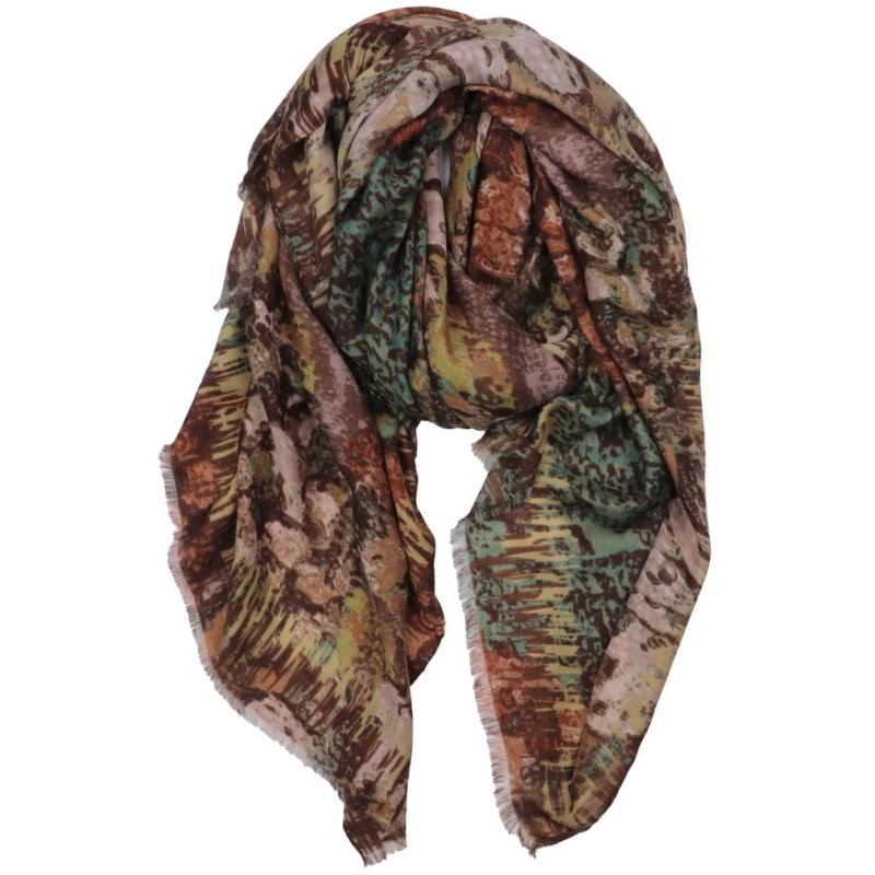 Zelly Red Abstract Floral Scarf