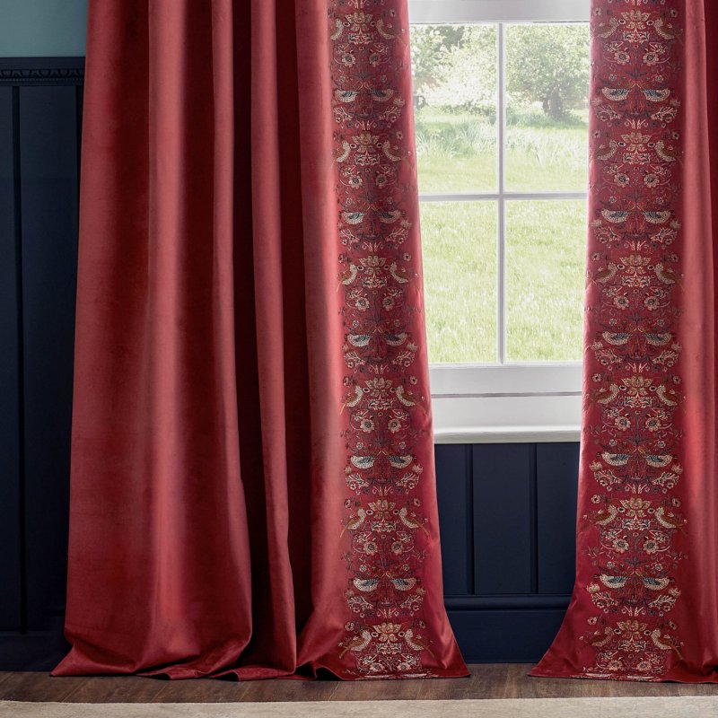 Morris & Co Berry Embroidered Curtains | Aldiss of Norfolk