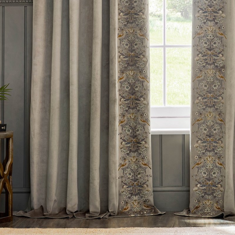 Morris & Co Biscuit Embroidered Curtains | Aldiss of Norfolk