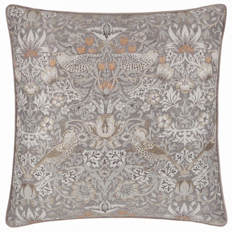 Morris & Co Strawberry Thief Biscuit Jacquard Cushion