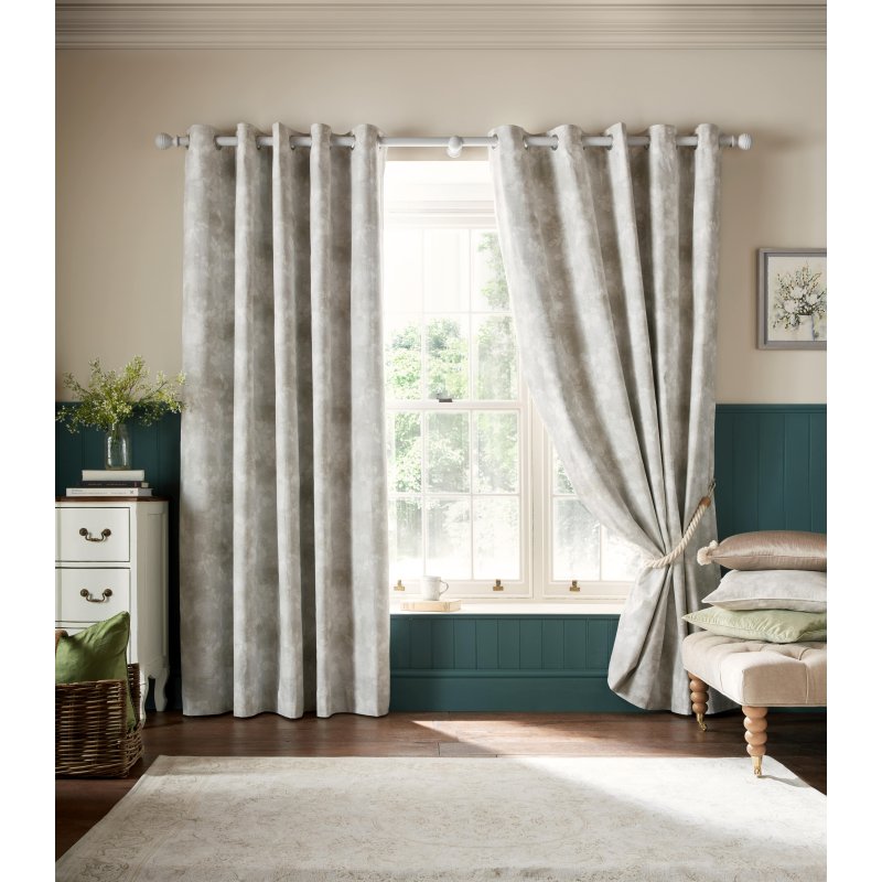 Laura Ashley Millhayes Natural Curtains open