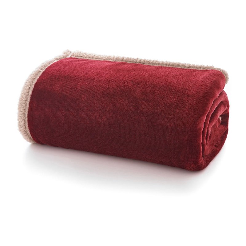 Deyongs Blackbrook Merlot And Biscuit Sherpa Reverse Throw on white