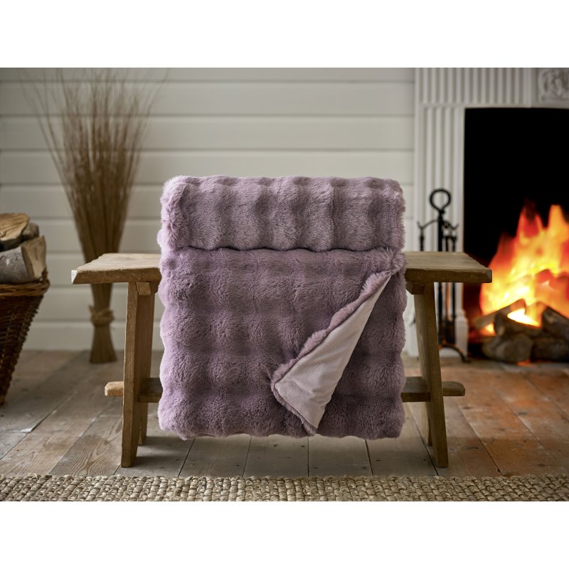 Deyongs Fernley Faux Fur Throw Purple Aldiss of Norfolk