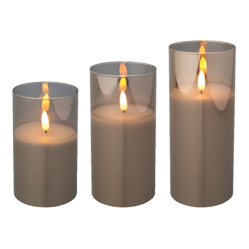Kaemingk LED wick candles Grey