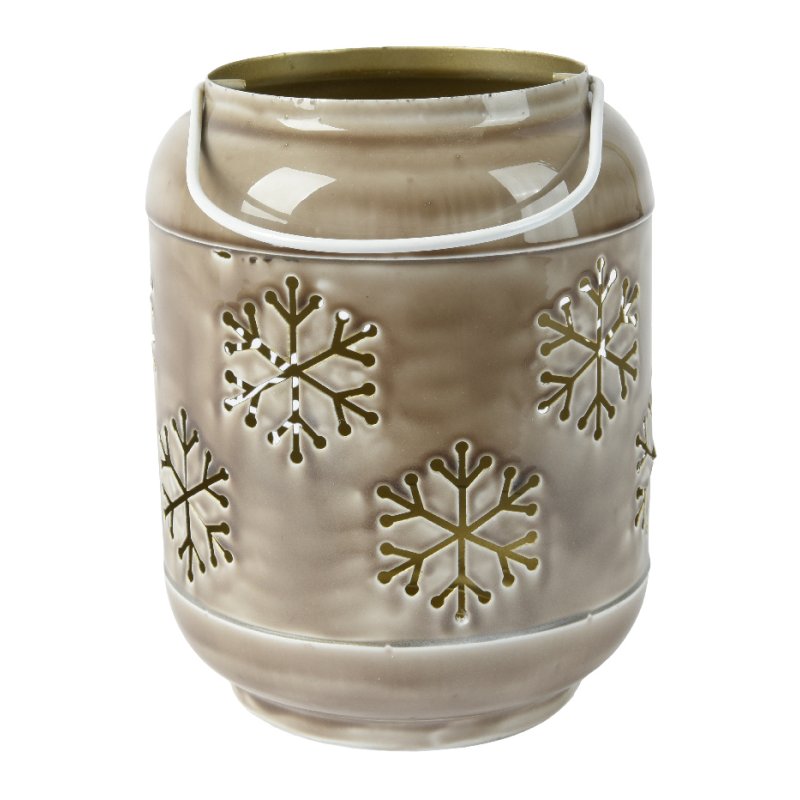 Kaemingk Grey Lantern iron enamel snow cut-out