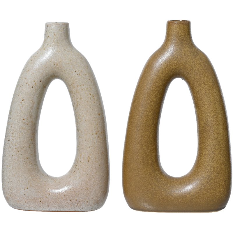 Kaemingk Keyhole Vase porcelain shiny neutral glaze Assorted Colour