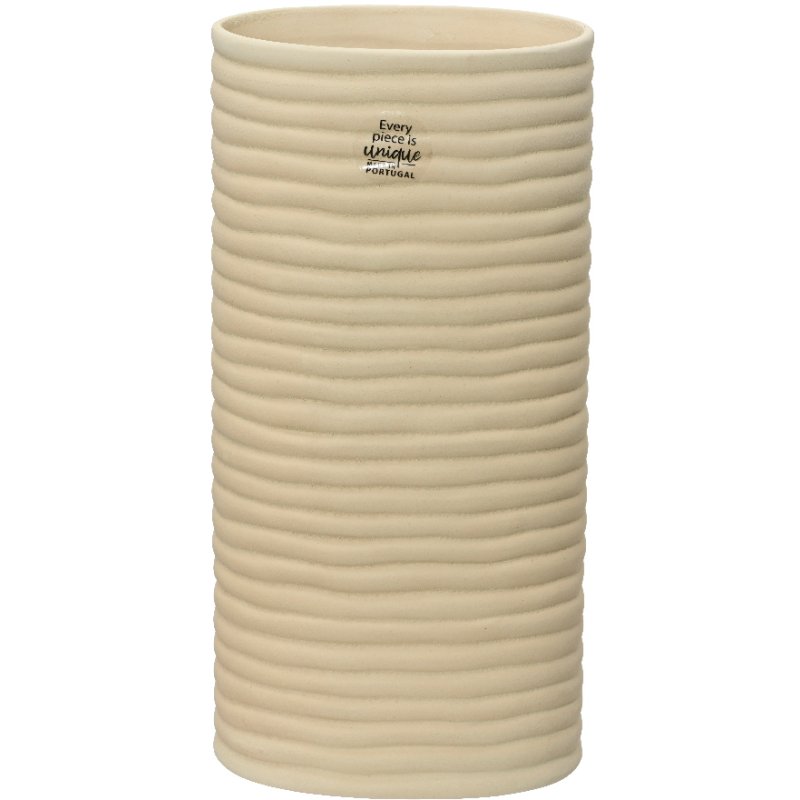 Kaemingk Beige Vase earthenware reactive glaze