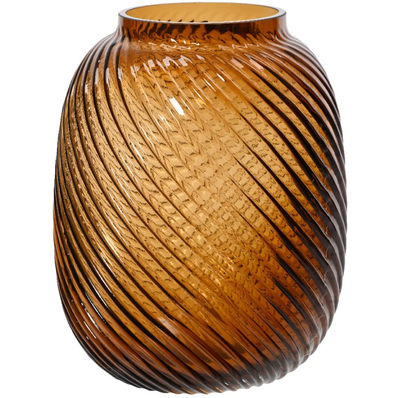 Kaemingk Vase glass solid color espresso swirl