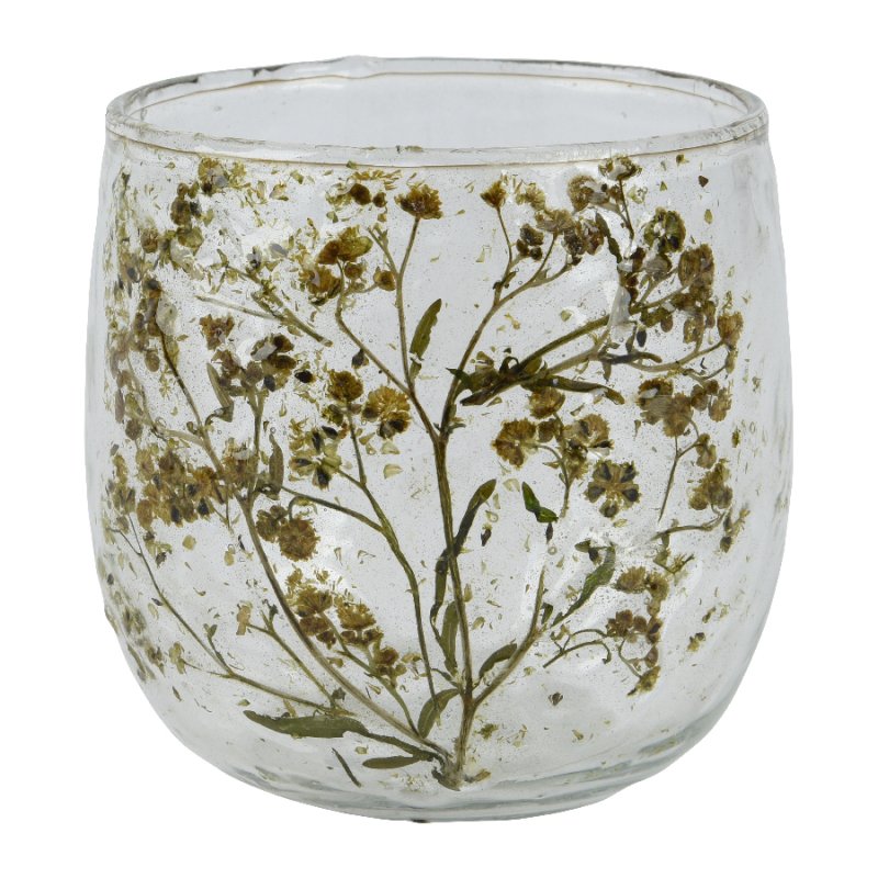 Kaemingk Tealightholder glass twig pattern
