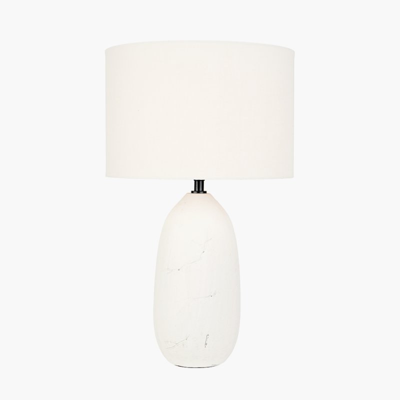 Pacific Erika White Vintage Textured Ceramic Table Lamp