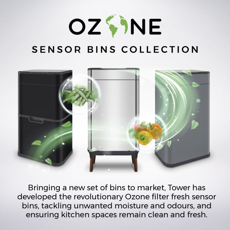 60L Ozone Sensor White Bin | Aldiss of Norfolk