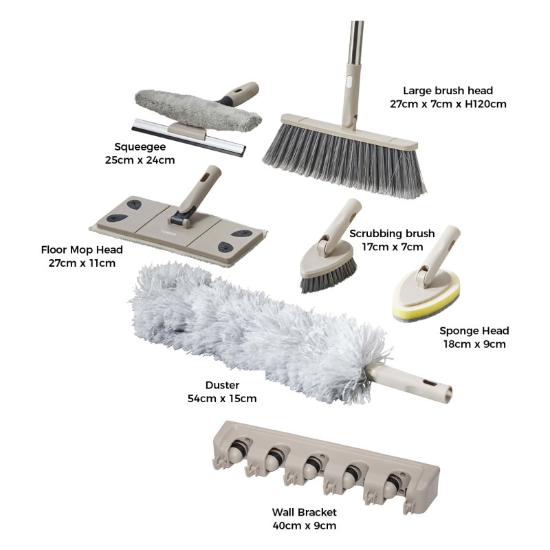 Tower 8 Piece Cleaning & Storage Set Latte | Aldiss of Norfolk