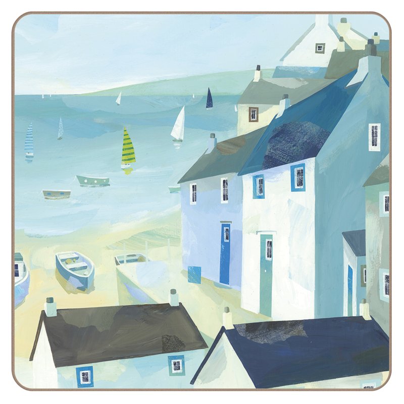 Tradestock Coast Cork Backed Coasters Set Of 4